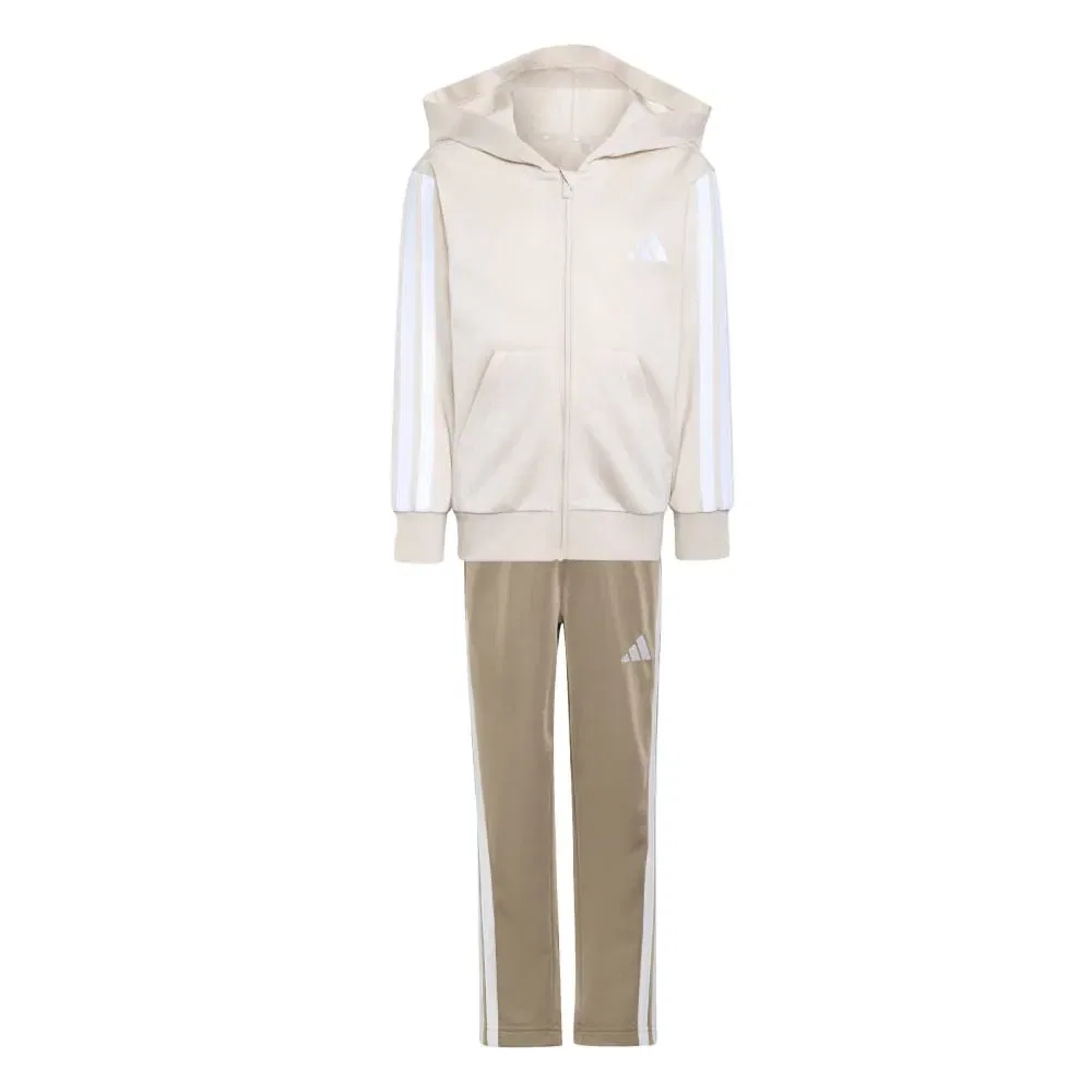Детский спортивный костюм с принтом Essentials 3 Stripes LK Adidas, Beige — фото 3