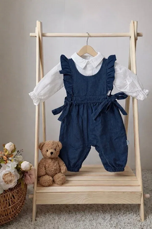 Детский комбинезон для девочек джинсовый Babexi, Navy Blue