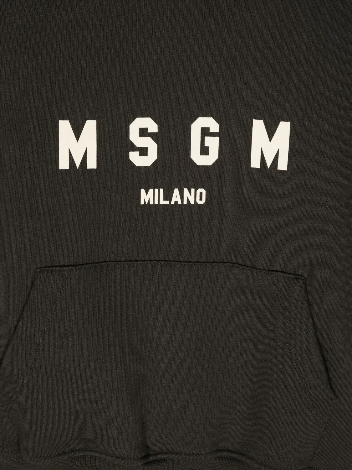 Худи с логотипом из хлопка MSGM, темно-серый — фото 3