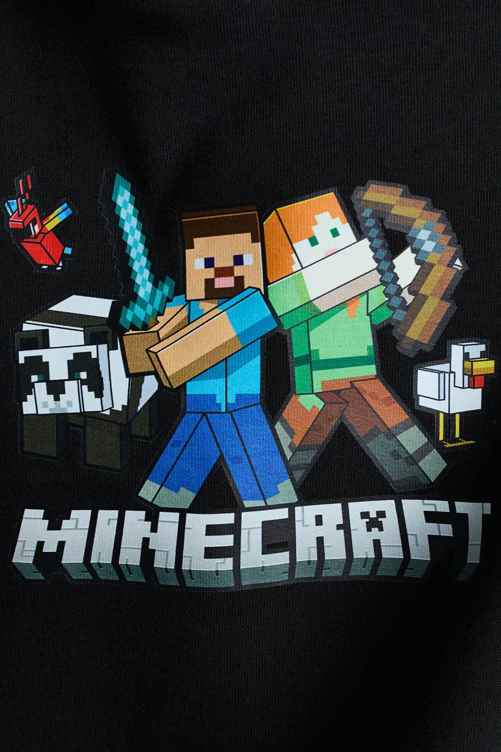 Худи с принтом и внутренней подкладкой из ворса H&M, Schwarz/Minecraft — фото 2