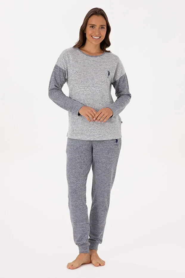 Женский комплект пижам с длинным рукавом U.S. Polo Assn., Gray Melange
