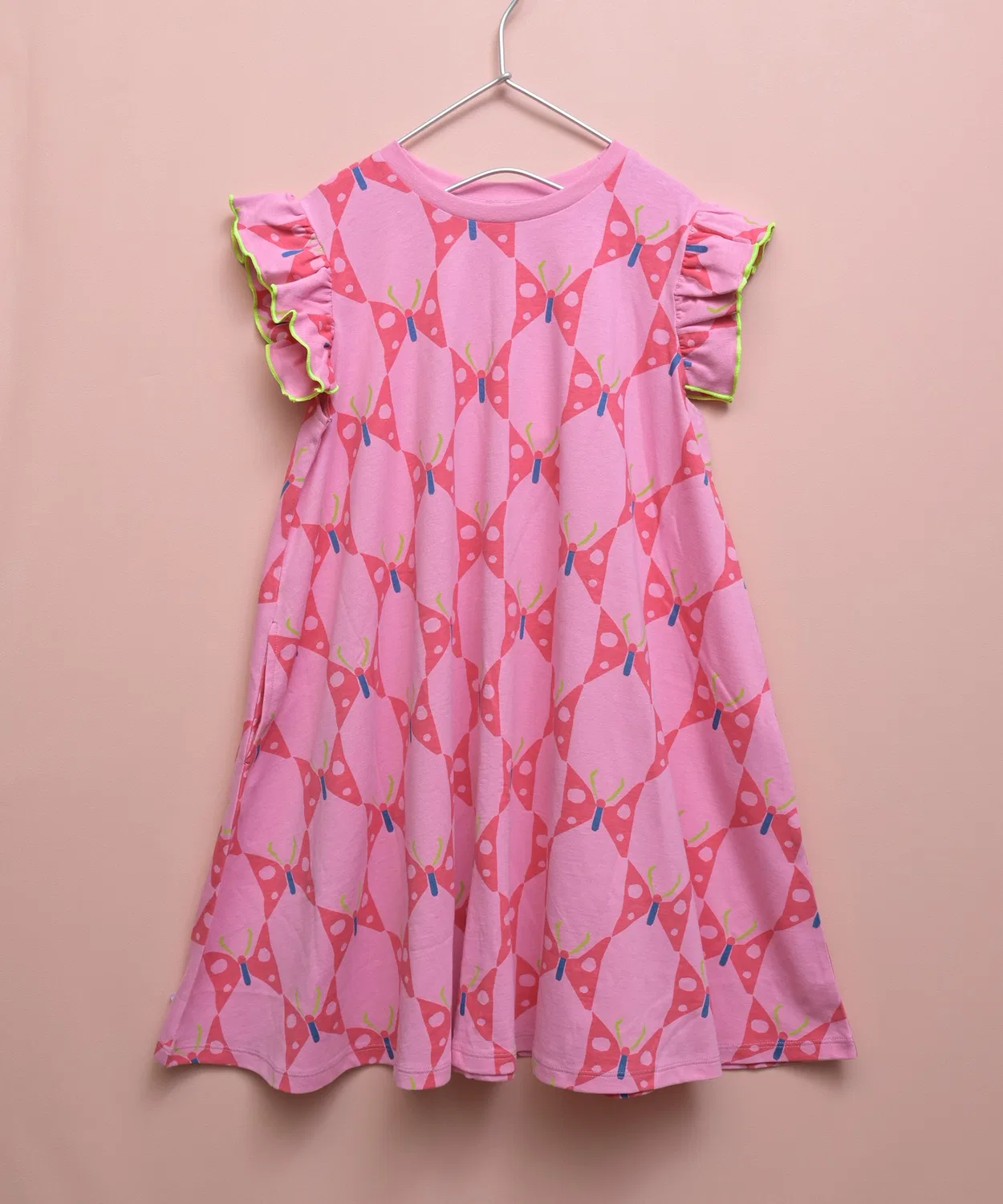 Детское платье без рукавов с воланами Floral Frill Shoulder MARKEY'S, Pink