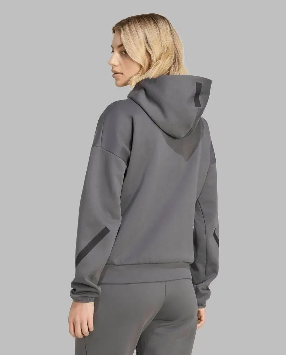 Женская худи с капюшоном и молнией Z.N.E. adidas, Grey — фото 2