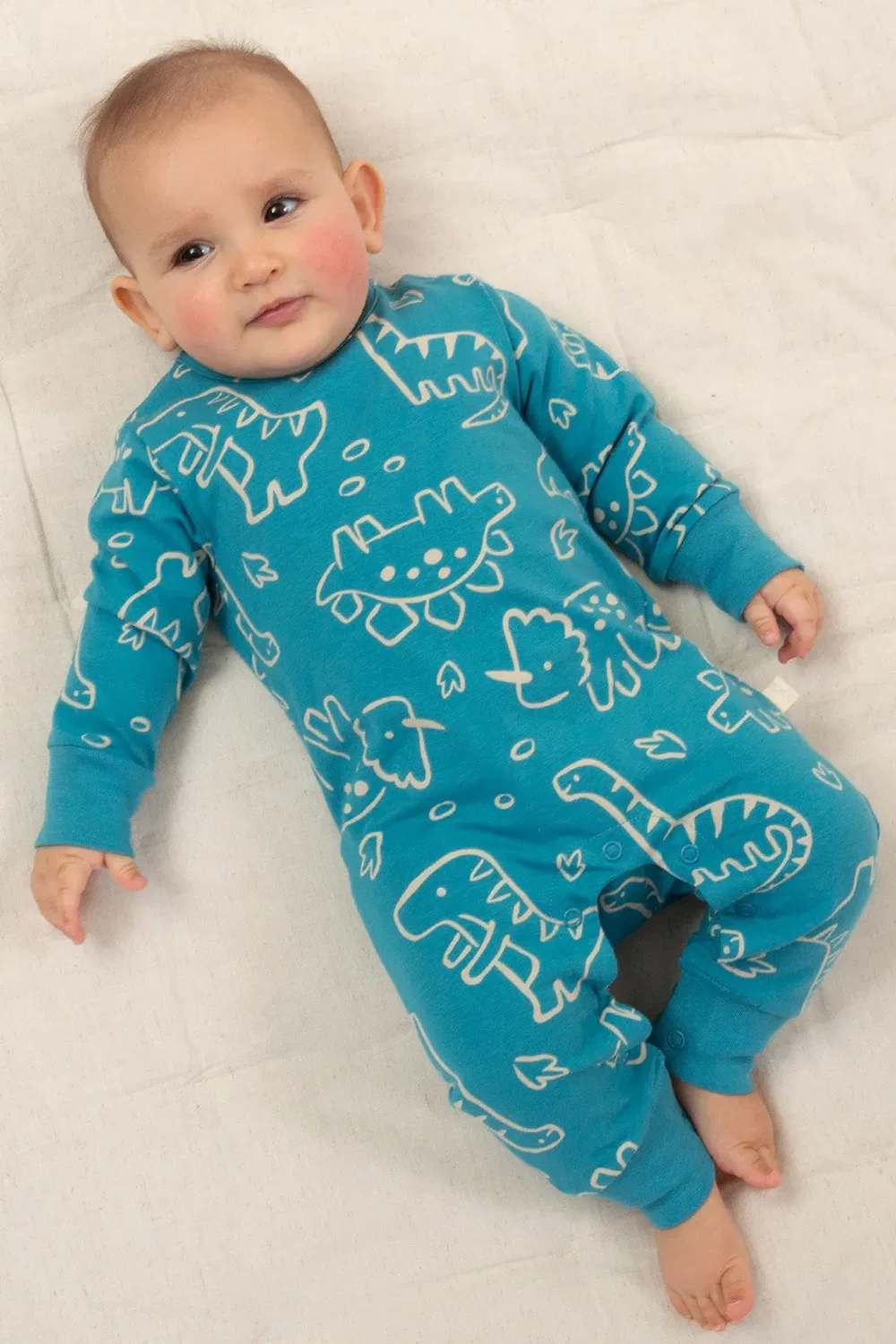 Детский боди-комбинезон с принтом Baby Doodle Dino Kite, Blue — фото 2