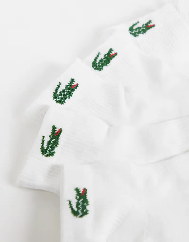 Унисекс спортивные носки Lacoste с логотипом Crocs, 6 пар, белые — фото 2