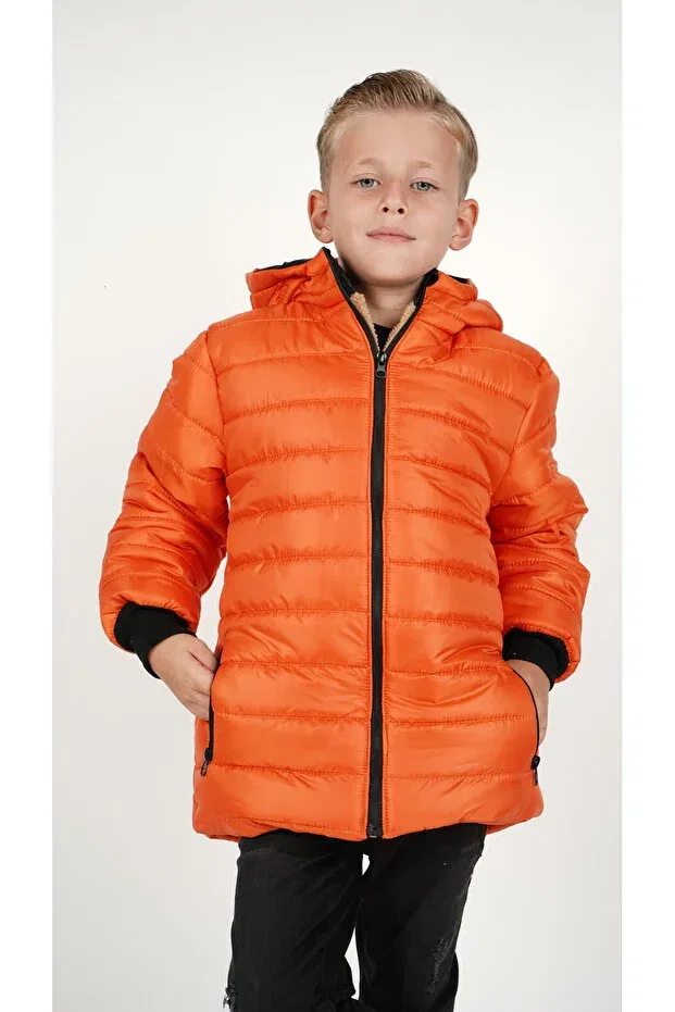 Детское зимнее пальто для мальчиков с капюшоном Dublino Kids, Orange