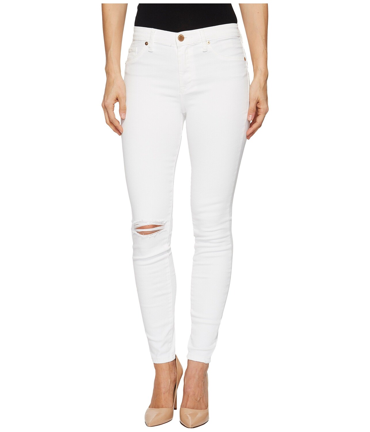 

Джинсы Blank NYC, The Bond Mid-Rise Distressed Skinny in Great White