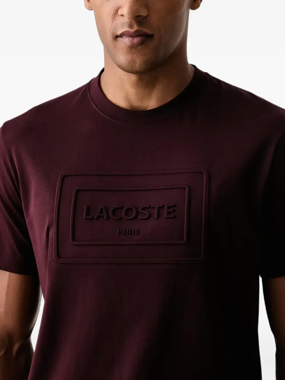 Футболка с рельефным логотипом-нашивкой Lacoste, красный — фото 4