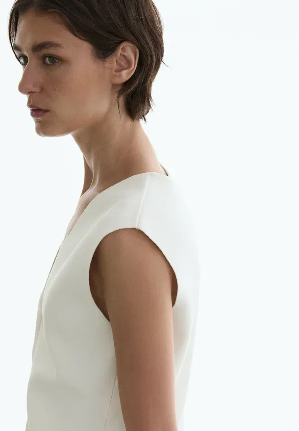 Жилет вязаный из вискозы Waistcoat Massimo Dutti, белый — фото 3