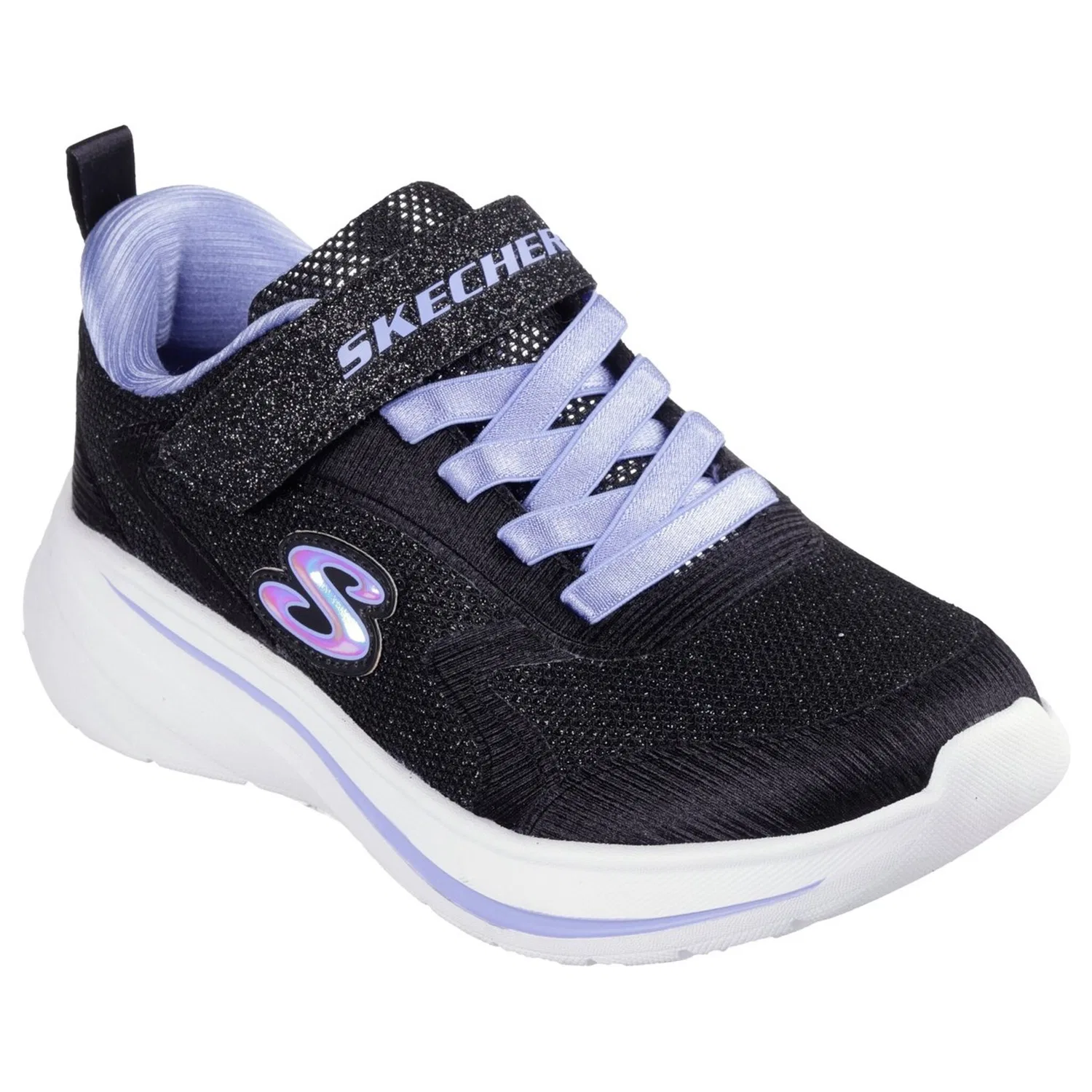 Детские кроссовки с блестками WAVE 92 Skechers, Black-Purple