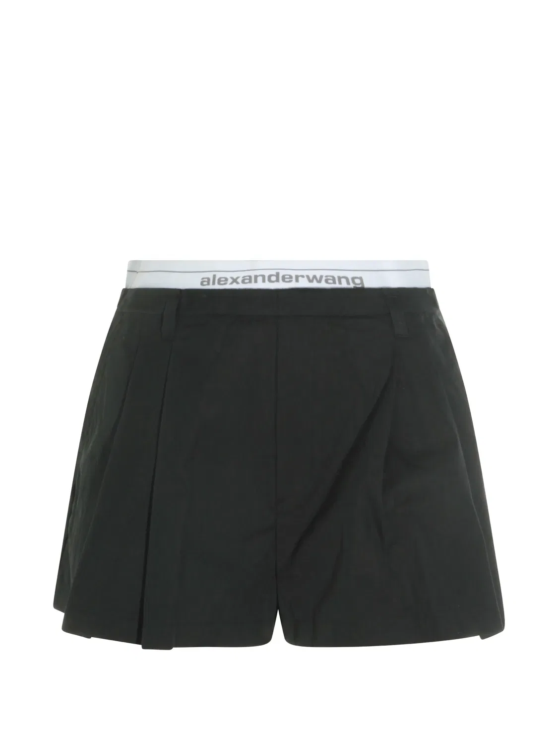 Шорты из хлопка с логотипной талией, черные Alexander Wang, черный