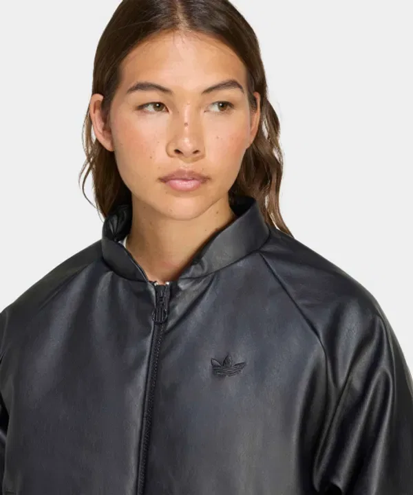 Куртка бомбер из искусственной кожи с синтепоном, Adidas, черный — фото 3