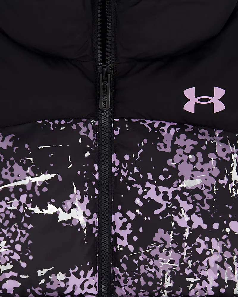Пуховик детский водоотталкивающий с утеплителем UA Prime Printed UnderArmour, Black/Violet Gray — фото 2