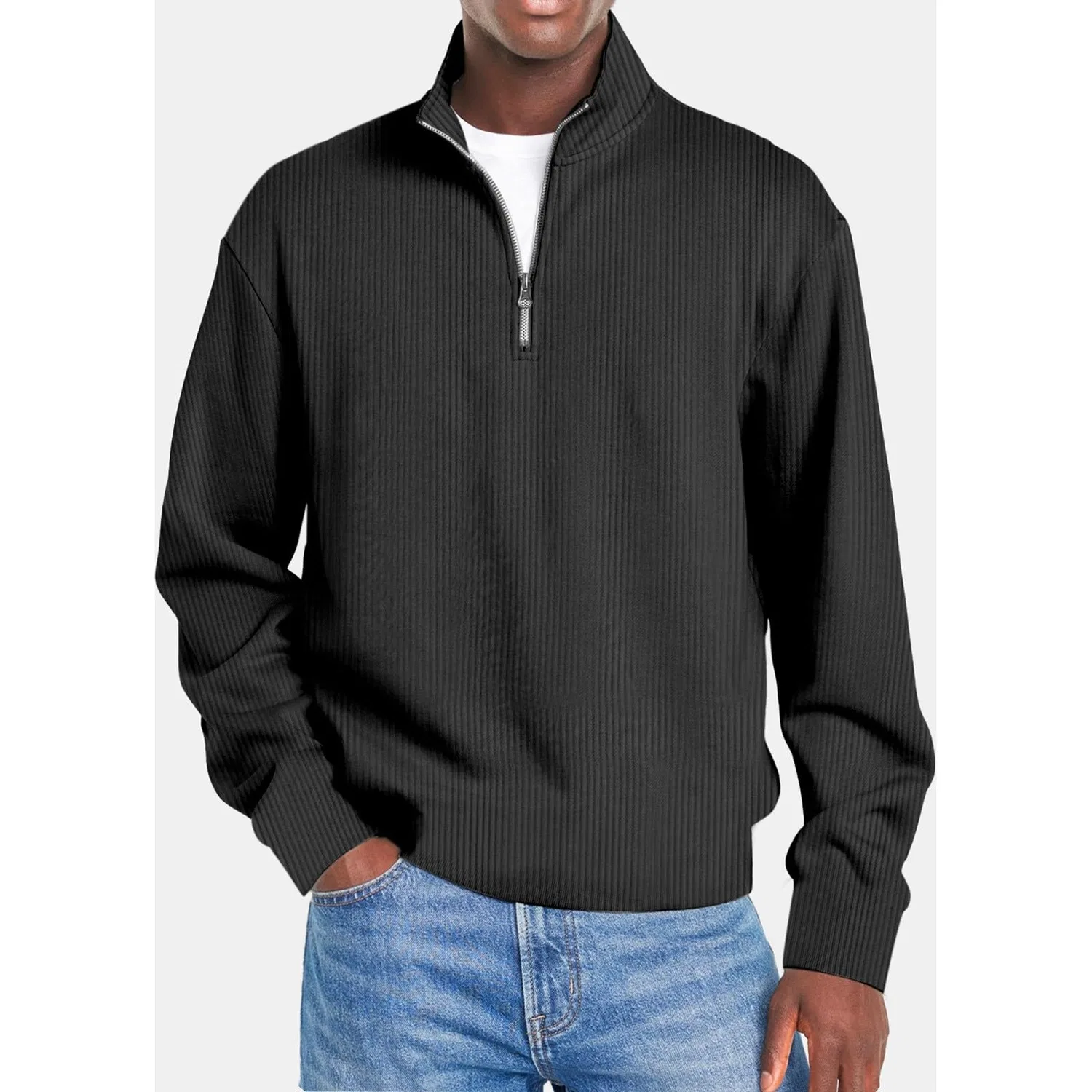 Мужской свитшот хлопковый Casual Sweatshirts, Black — фото 2