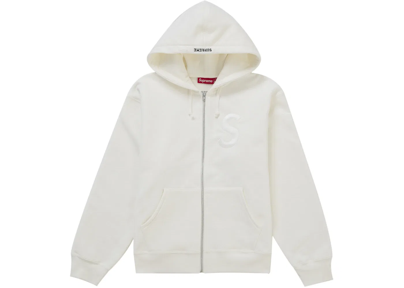 Мужская худи с застежкой-молнией Supreme S Logo Zip Up Hooded Sweatshirt (FW25) Supreme, White