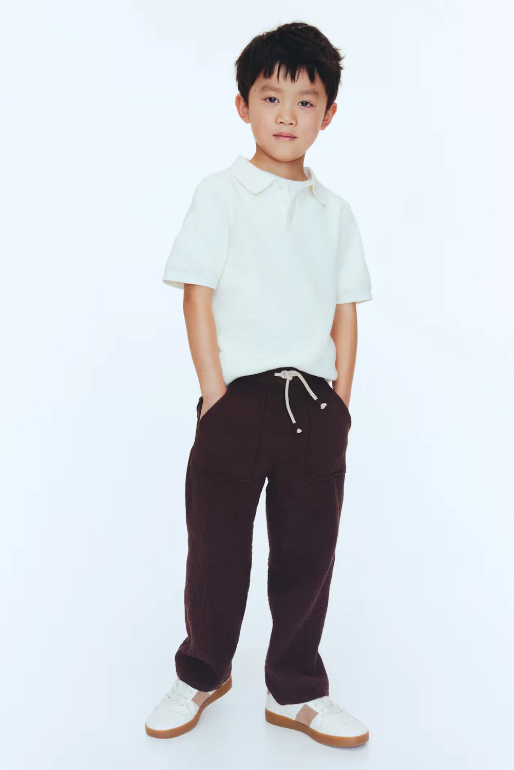 Муслиновые брюки на завязках H&M, Dunkelbraun