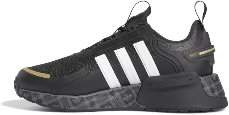 Детские кроссовки для мальчиков NMD V3 GS adidas, Black/White/Gold-Black — фото 3
