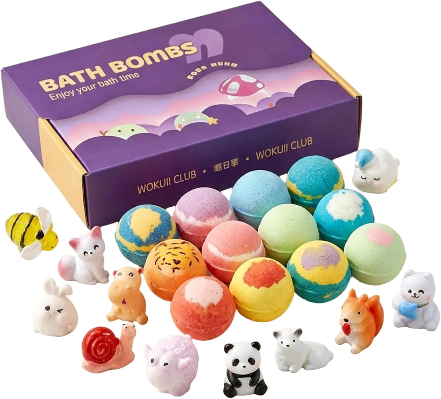 Набор бомбочек для ванны с игрушкой внутри, Obelunrp, 12 шт, 60 г, Marinefigur