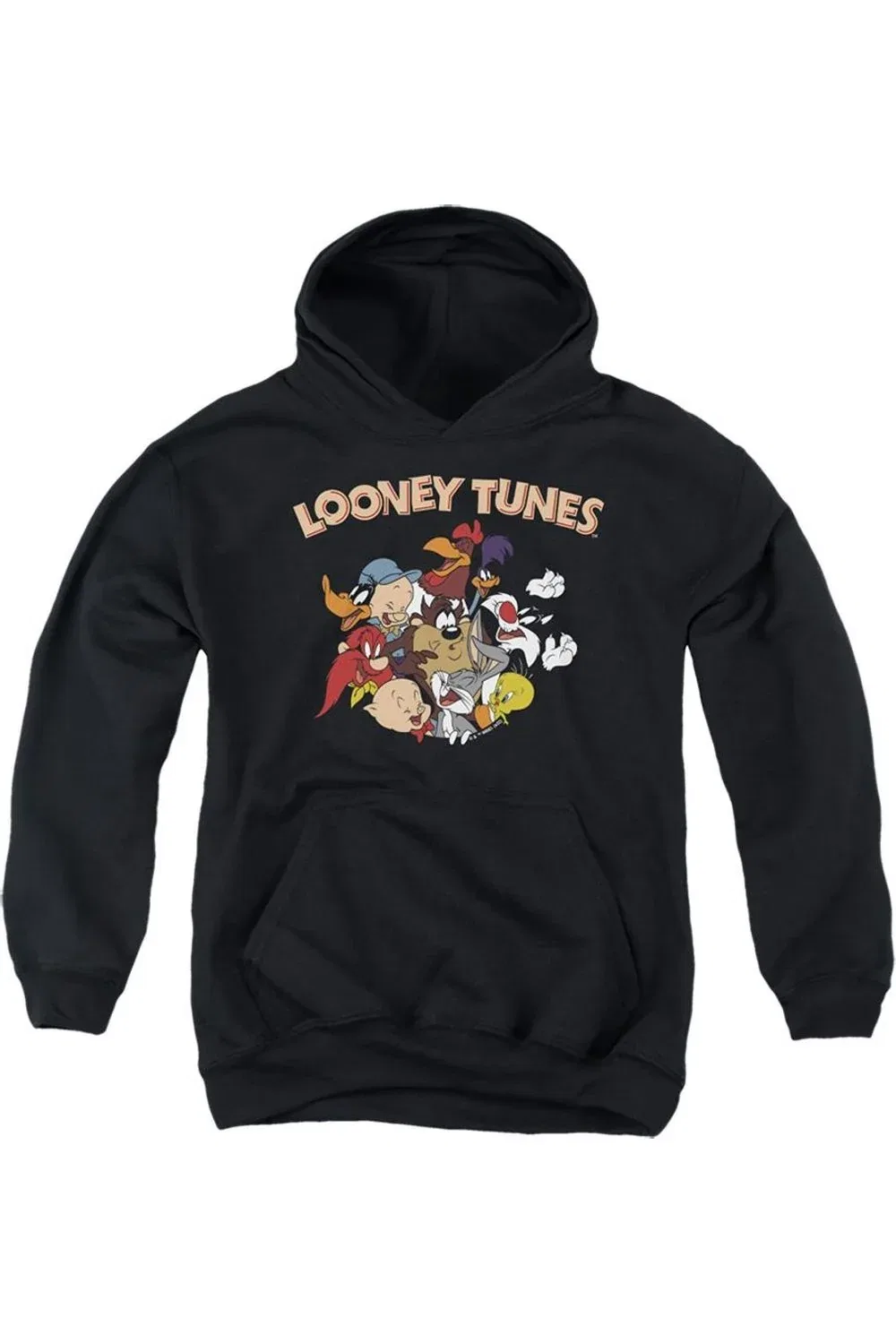 Детское худи для мальчиков с принтом Looney Tunes Gang Gildan, черный