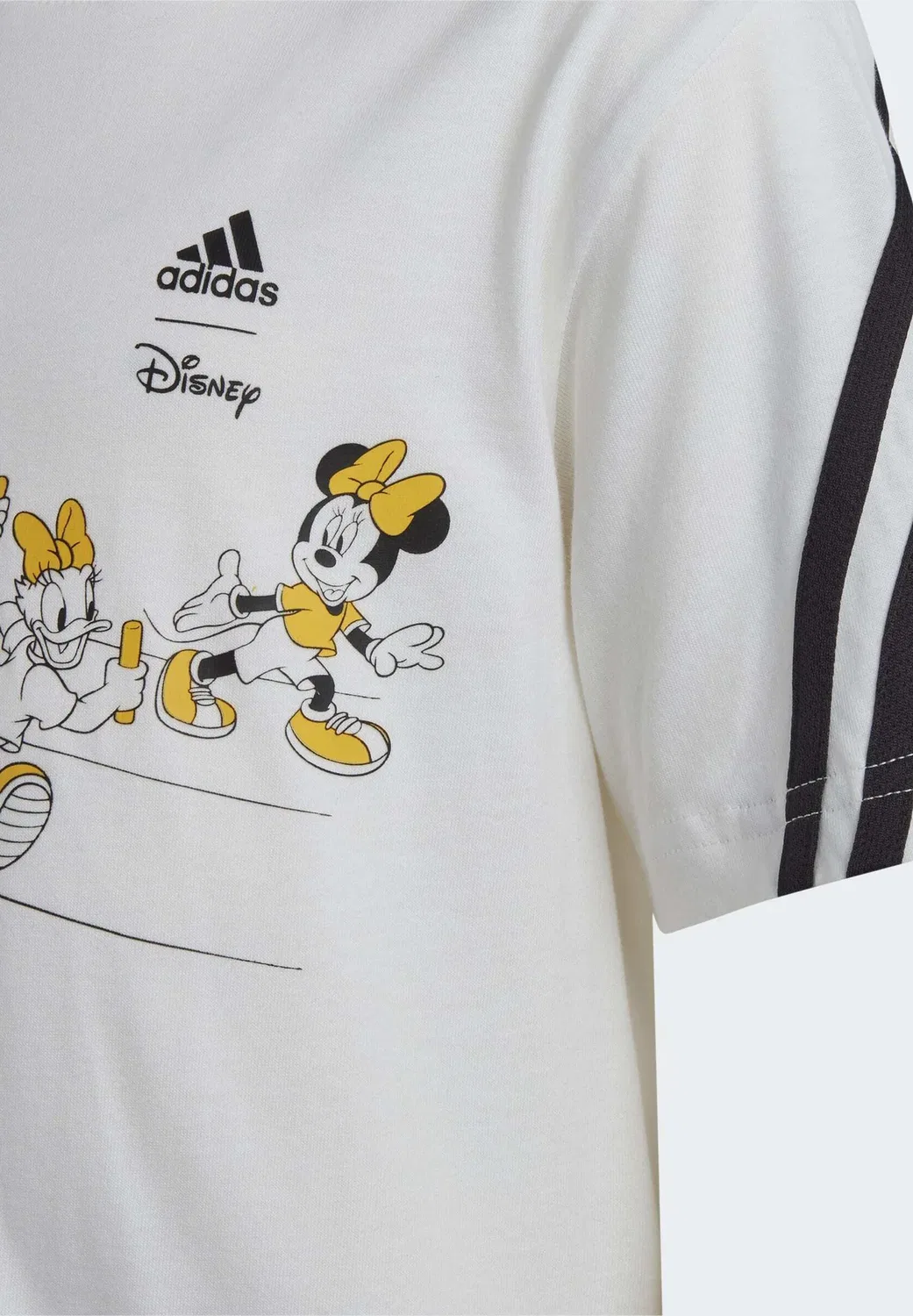 Спортивный костюм Dynsey с короткими шортами и изображением Микки Мауса Adidas Performance, Top White Black Bottom Better Scarlet S White Bold Gold — фото 2