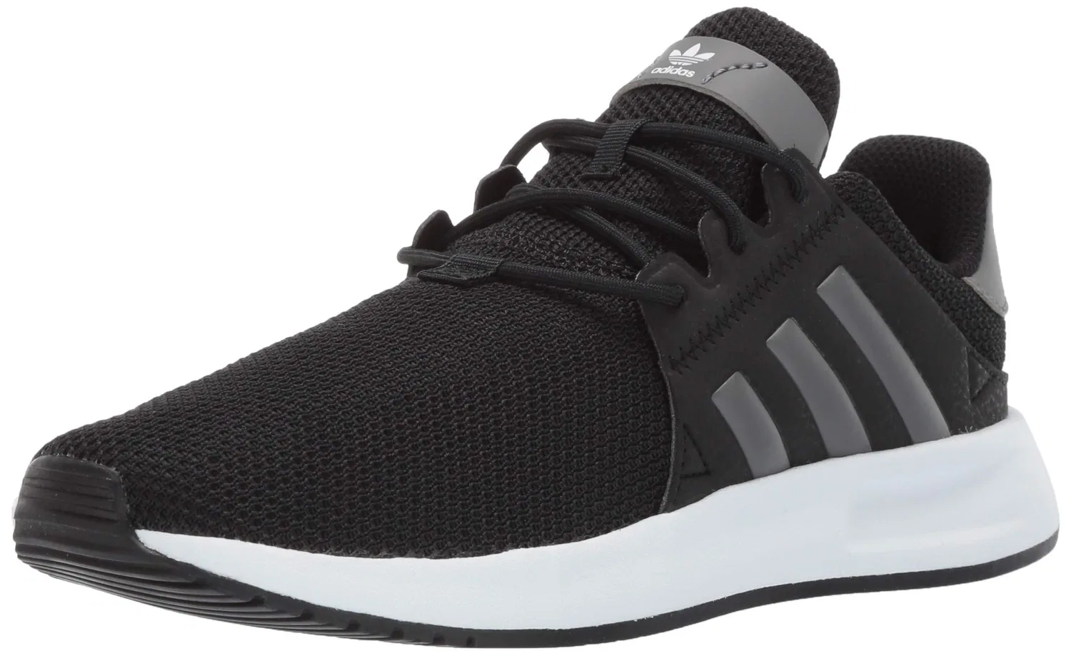 Детские кроссовки для мальчиков с шнуровкой X_Plus Adidas Originals, Black Grey White