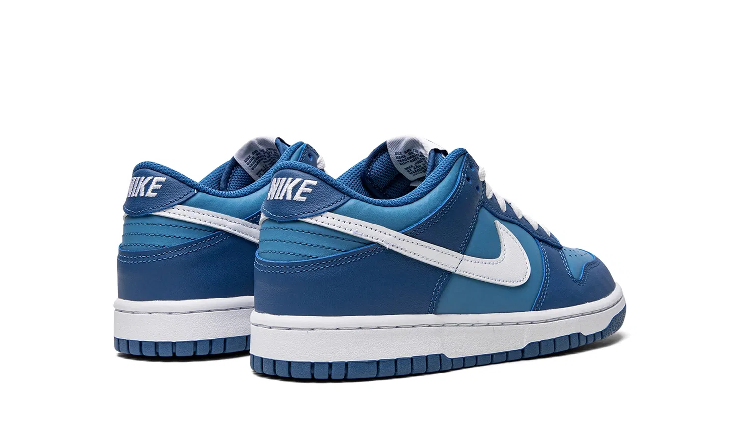 Детские кроссовки для мальчиков с кожаным верхом Dunk Low NIKE, Dark Navy Blue — фото 3