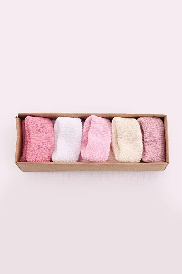 Детские носки органические 5-парный набор Premium Newborn Baby Kidello, Pink — фото 4