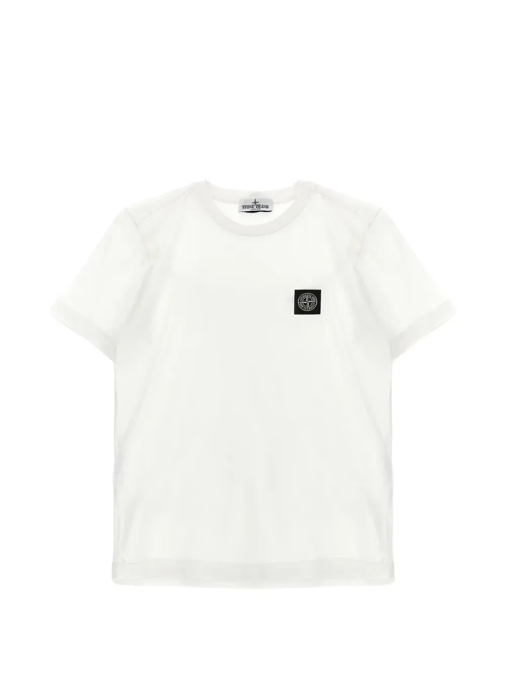 Футболка с нашивкой в виде логипа-компаса Stone Island Junior, белый