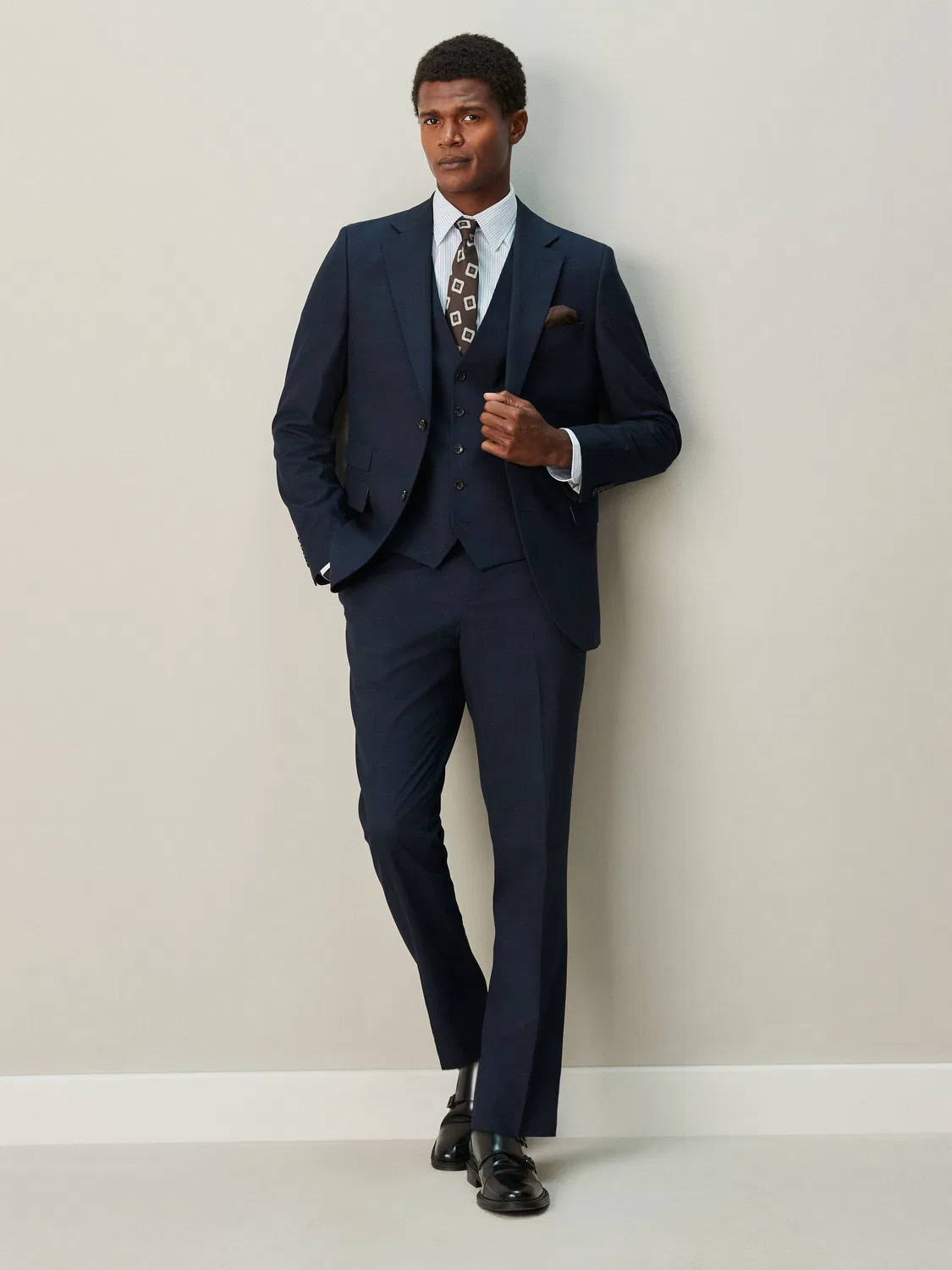 Пиджак в клетку, Slim Fit Next, темно-синий — фото 2