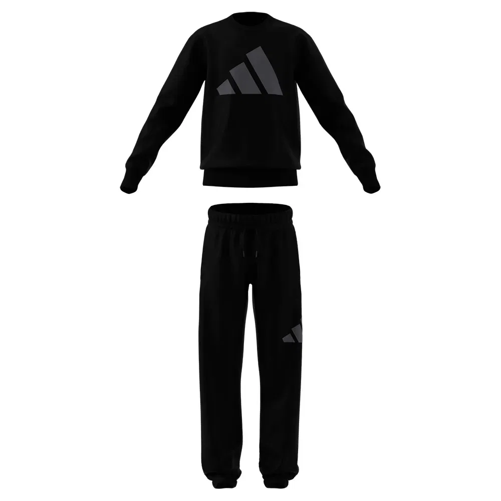 Детский спортивный комплект с лонгсливом и брюками Adidas, Black