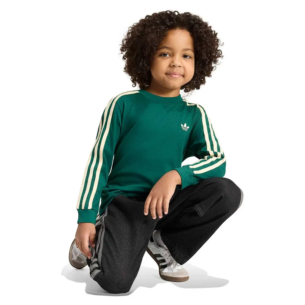 Детская футболка с длинным рукавом 3-Stripes Adidas Originals, Green — фото 4
