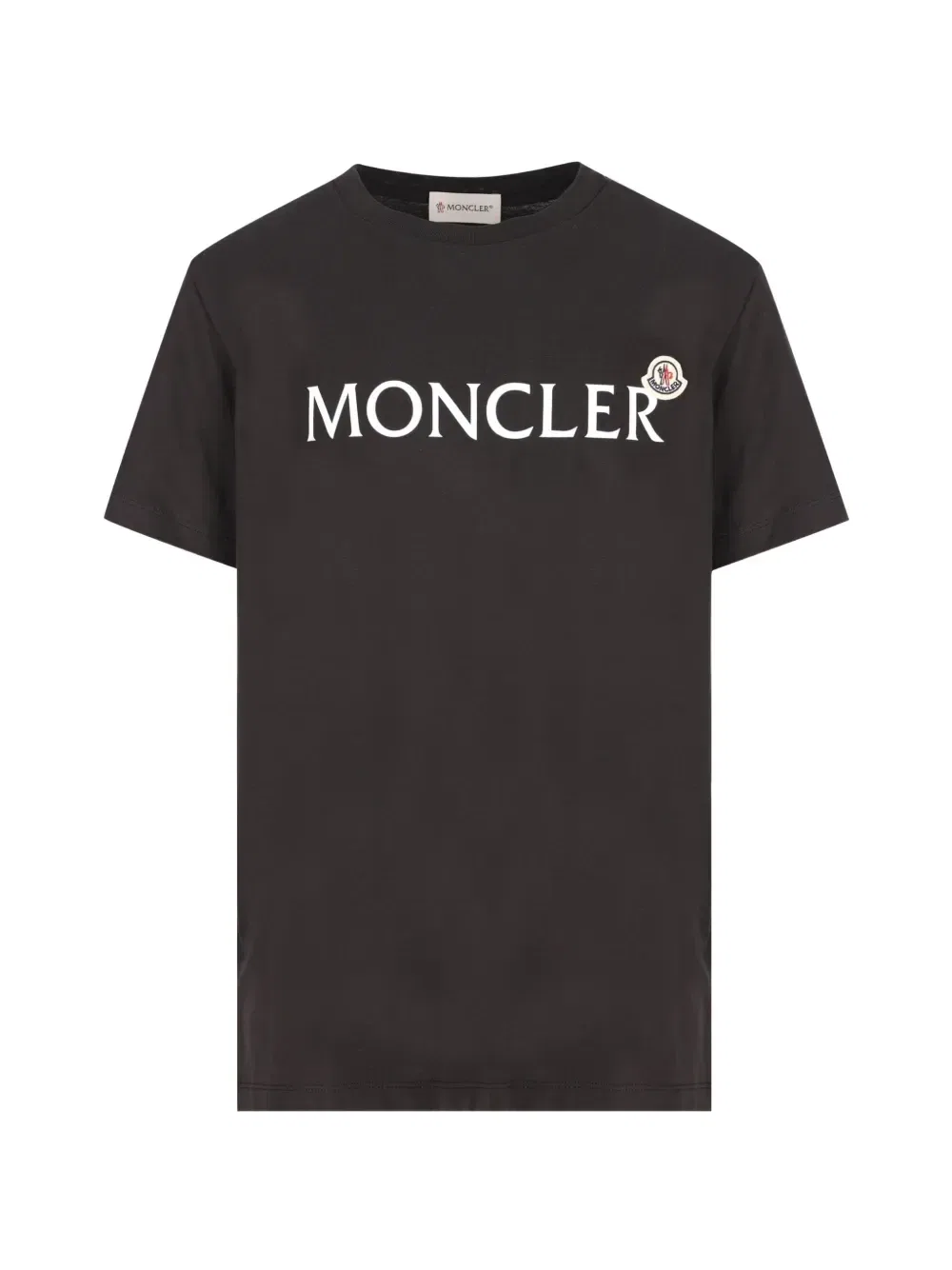 Футболка с логотипом и нашивкой Moncler Enfant, черный