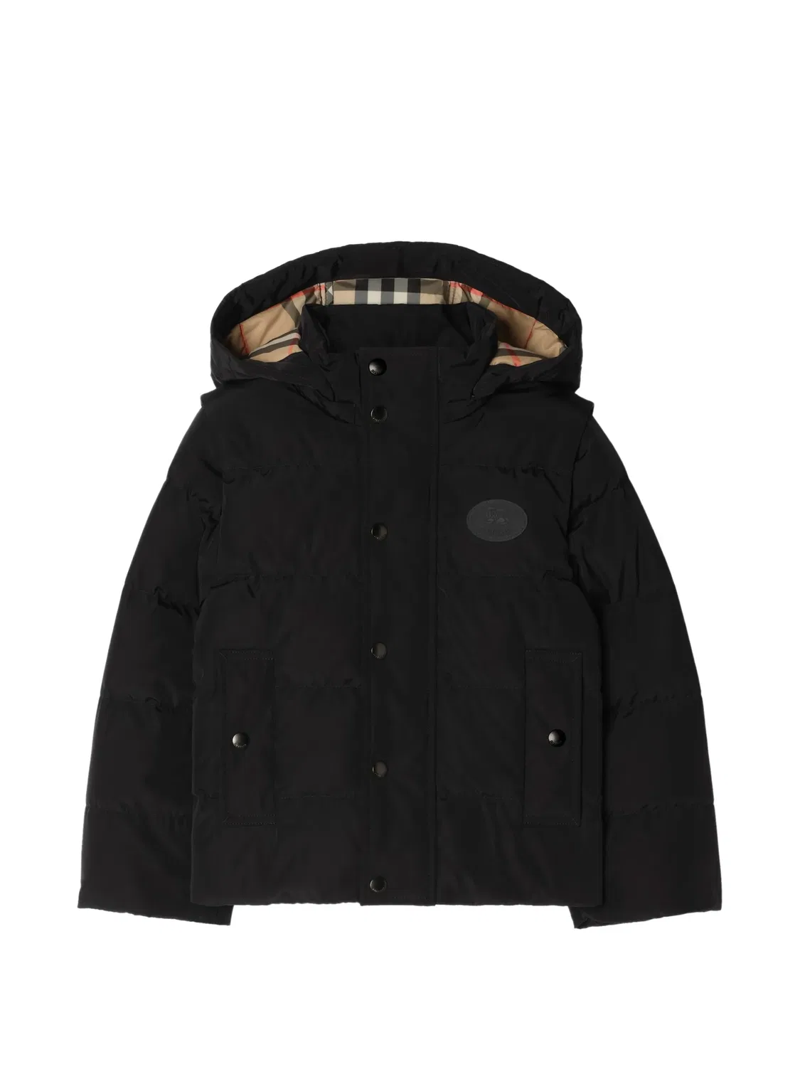 Пуховая куртка со съемными рукавами Burberry Kids, черный