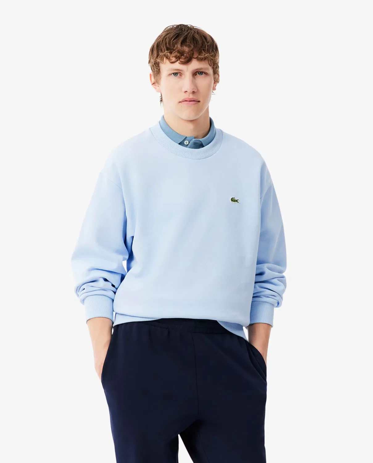 Мужской свитшот из футера с длинным рукавом Lacoste, Azul Claro