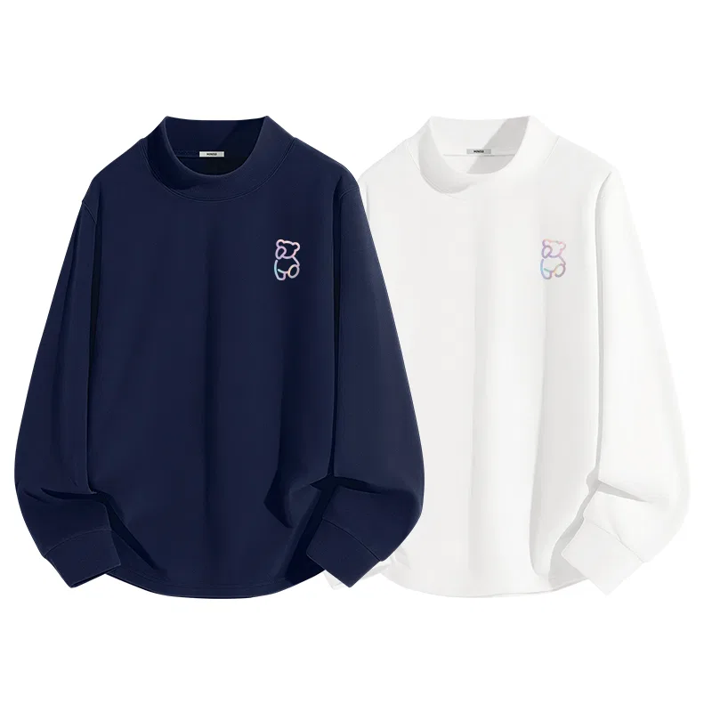 Детский комплект футболок Милый мишка MINISO, Navy Blue + White