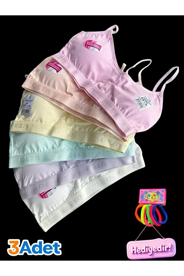 Детский бюстгальтер для девочек хлопковый Young Dondeza, Pastel 3-Pack