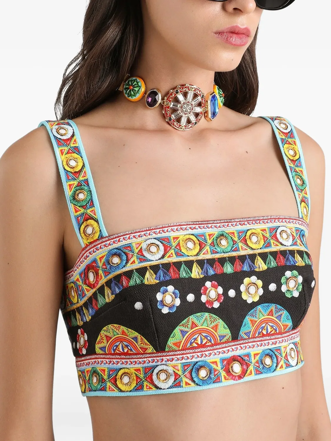 Топ с принтом Carretto Dolce & Gabbana, черный — фото 4