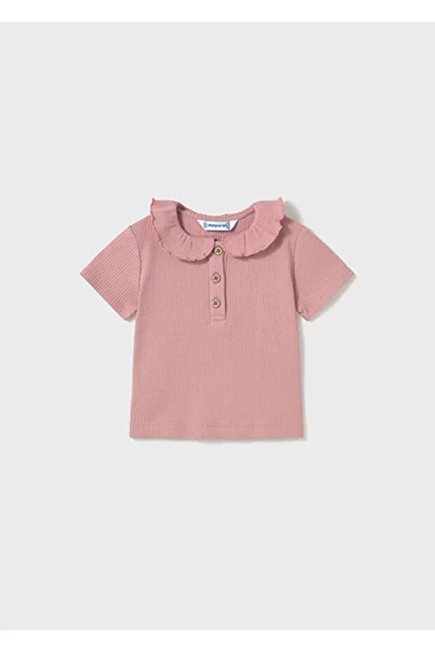 Детская футболка поло с рюшами Mayoral, Pink
