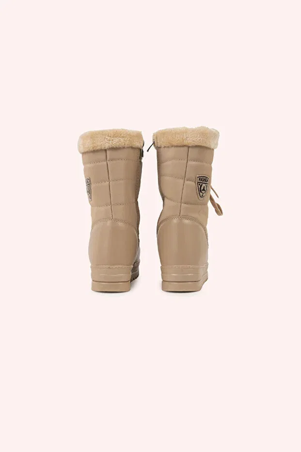 Детские ботинки для девочек с кружевной отделкой Panço, Beige — фото 3