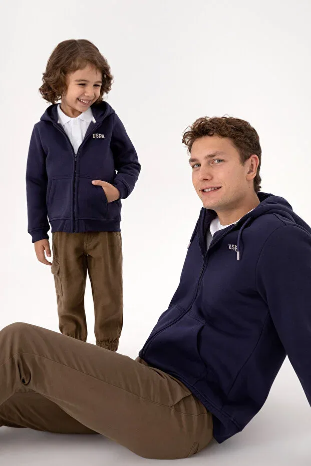 Детский кардиган для мальчиков на молнии с капюшоном U.S. Polo Assn., Plum — фото 4
