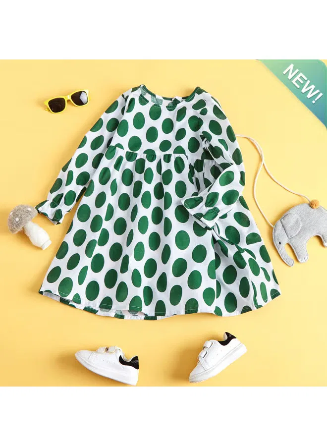 Платье детское с крупным горошком, модель Summer, Jeanswest, белый — фото 2