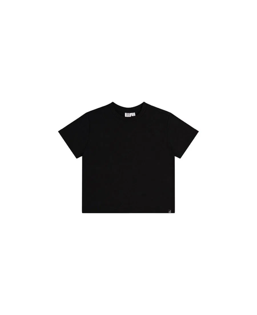 Футболка с широким коротким рукавом из плотного джерси, модель Girls Must-Haves Deux par Deux, Black