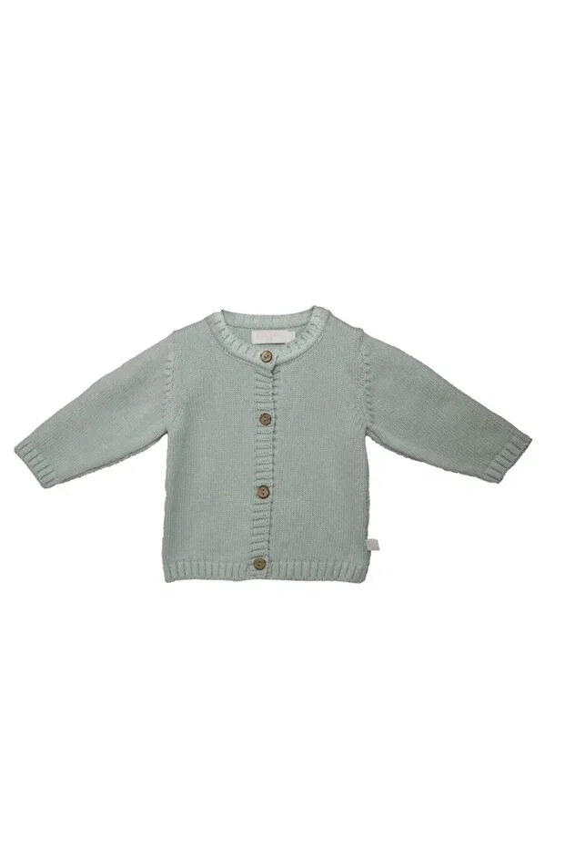 Детский кардиган органический с текстурой L L Louiou Baby Gifts, Mint Green — фото 3