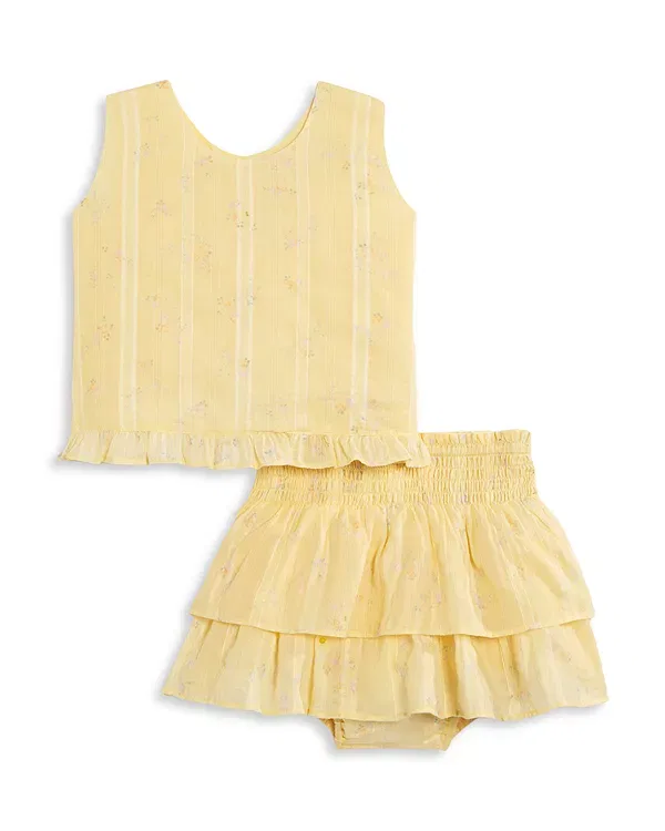 Детские шорты для девочек с принтом Elizaveta Bloomers LoveShackFancy, Lemon Haze — фото 3