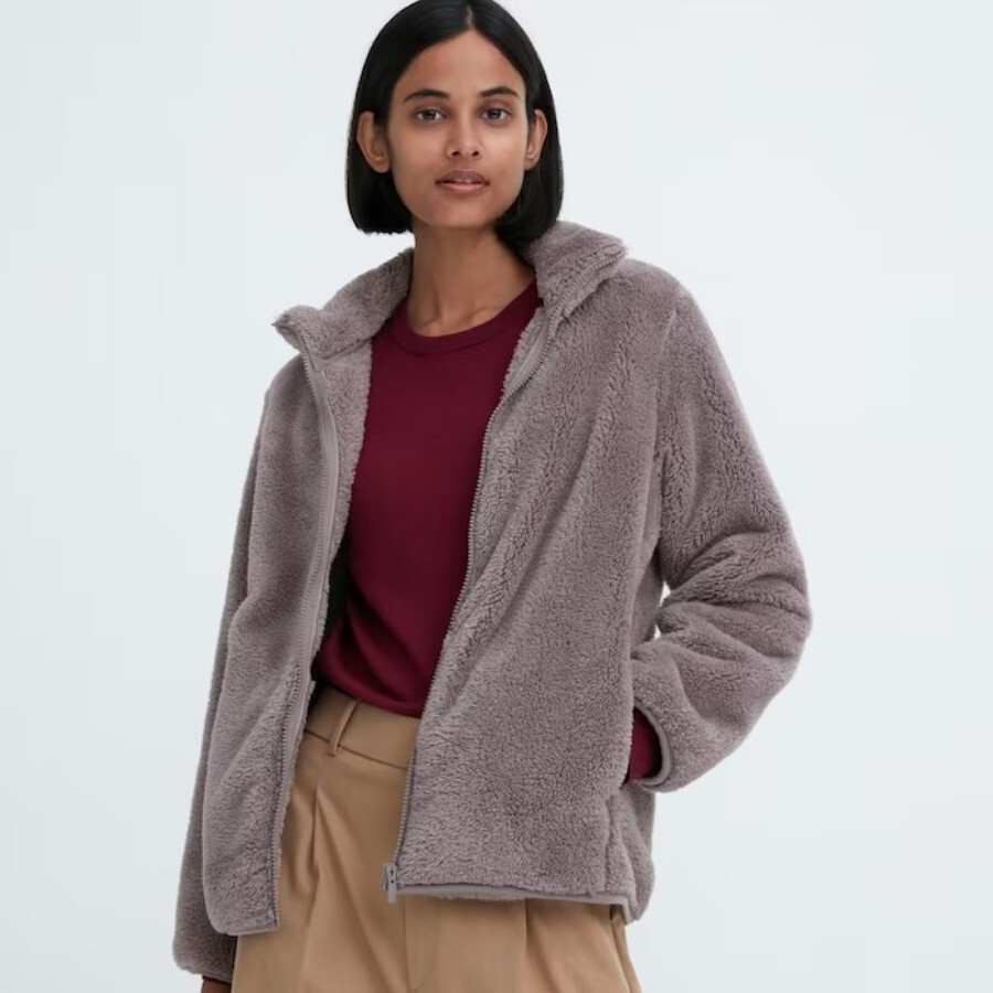 

Толстовка Uniqlo Fluffy Fleece Zipped, светло-коричневый