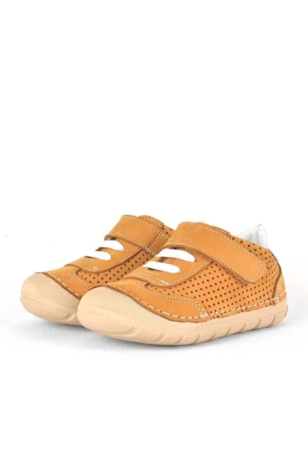 Детские туфли для мальчиков кожаные First Step Şeker Bebe, Tan Color — фото 3