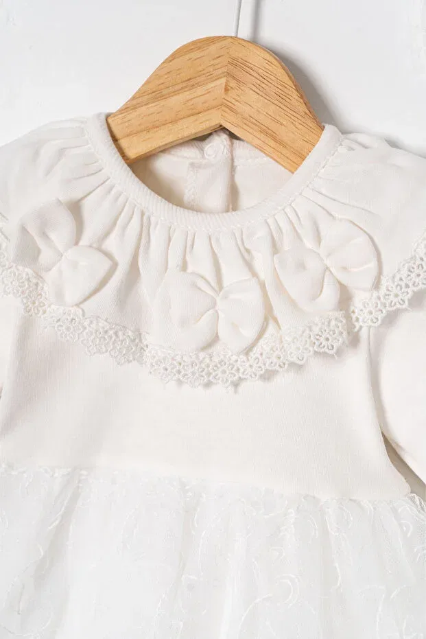 Детское платье для девочек кружевное Miniday Baby, Ecru — фото 3
