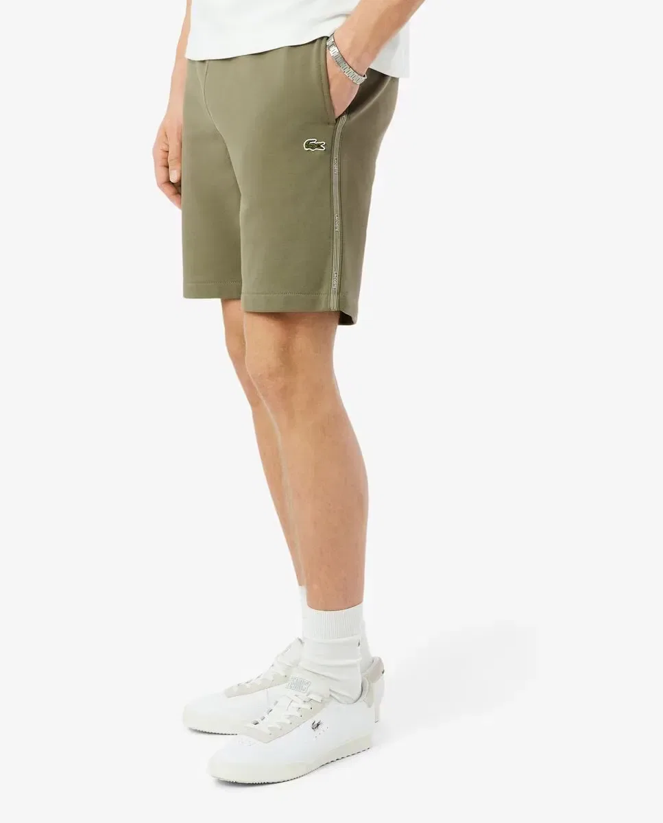 Мужские шорты из футера с принтом Lacoste, Verde Militar — фото 3