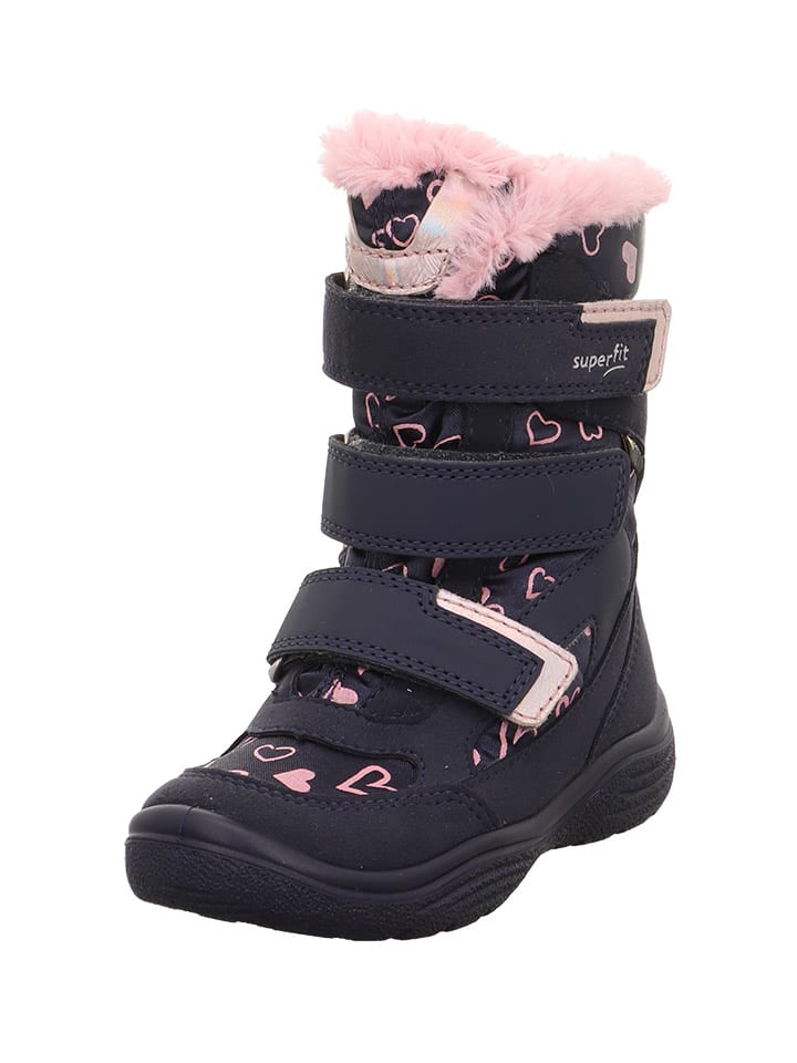 Сапоги superfit Leder-Winterstiefel Crystal, цвет Dunkelblau/Rosa — фото 2