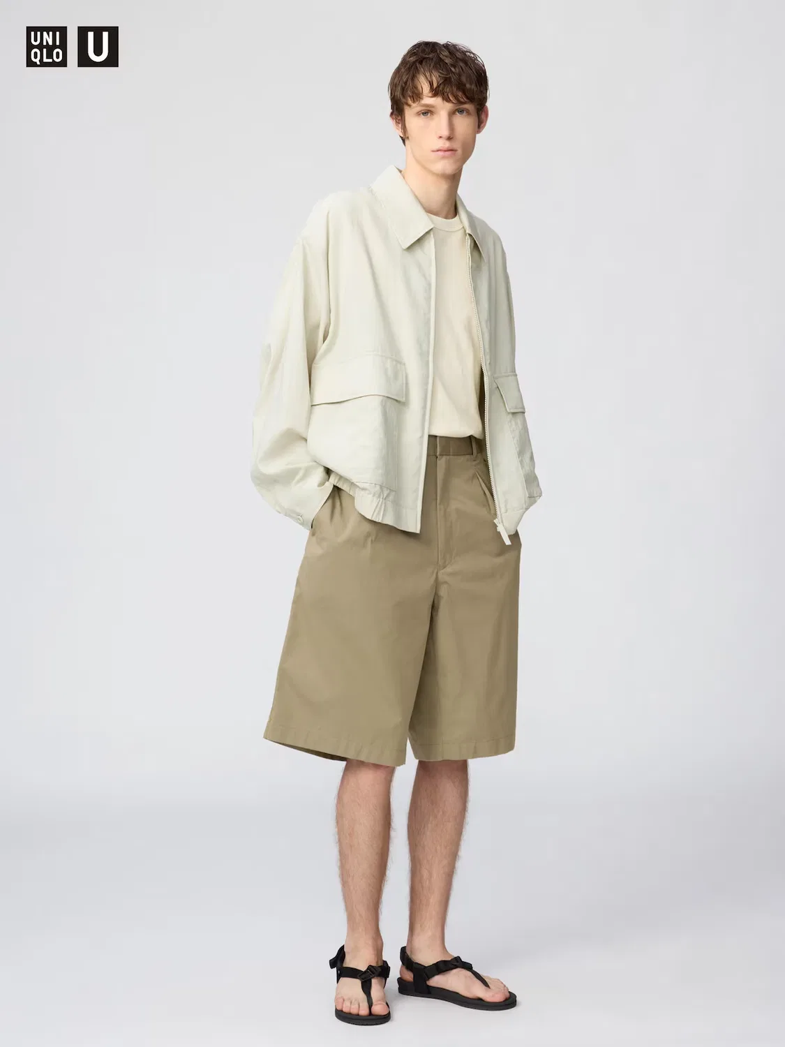 Широкие шорты Uniqlo, коричневый